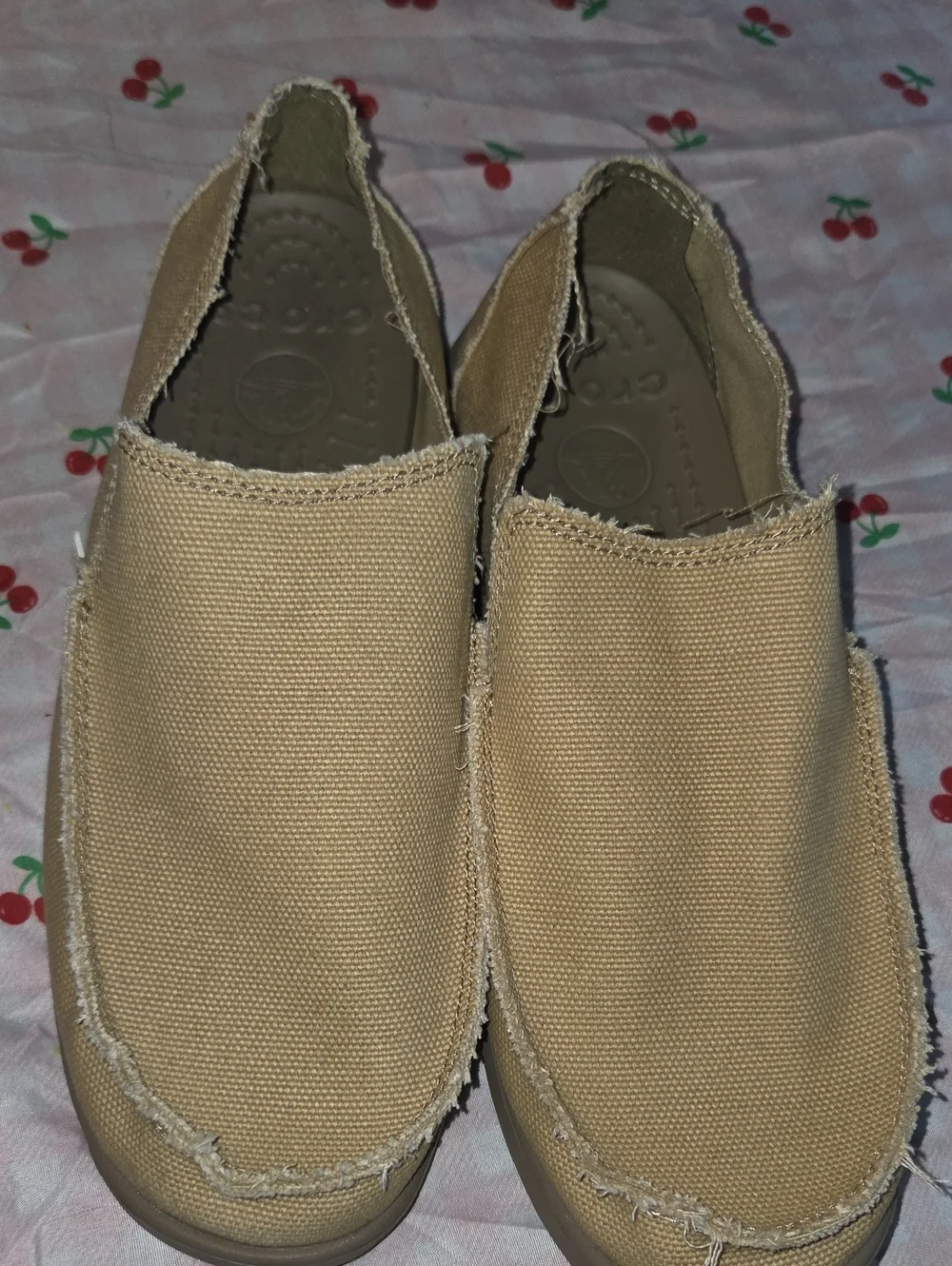 CROCS Men's Slip-On Canvas Loafers in Beige